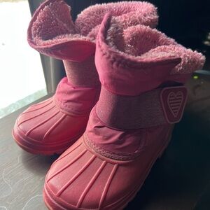Pink Winter Boots with Heart Detail